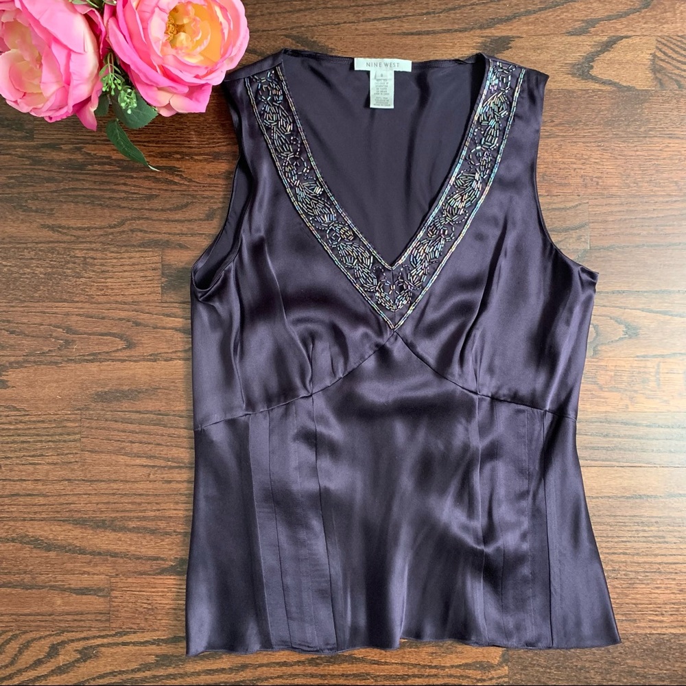 Nine West 100% silk top, size 8